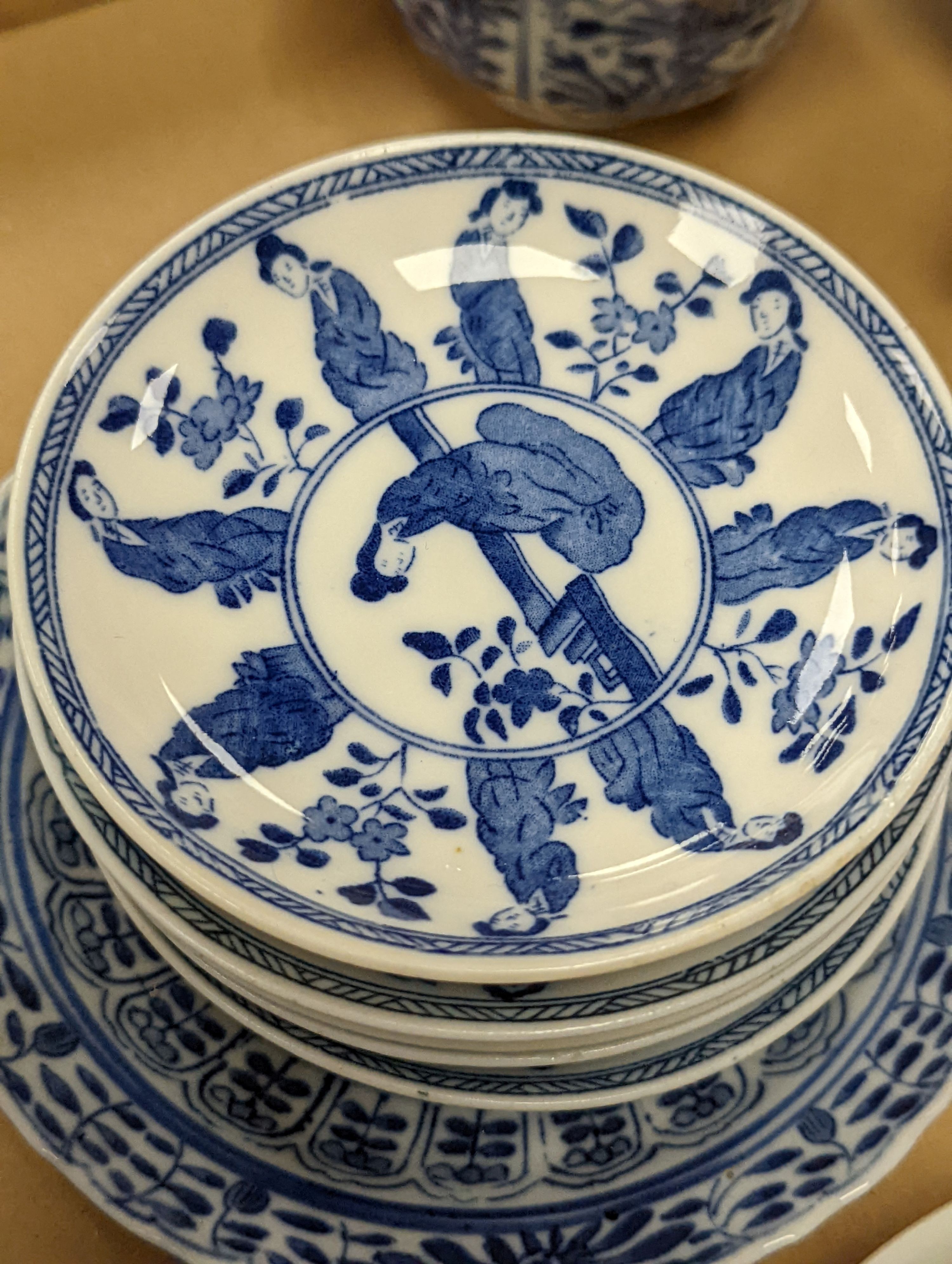 A group of Chinese porcelain teabowls and saucers, 18th-20th century